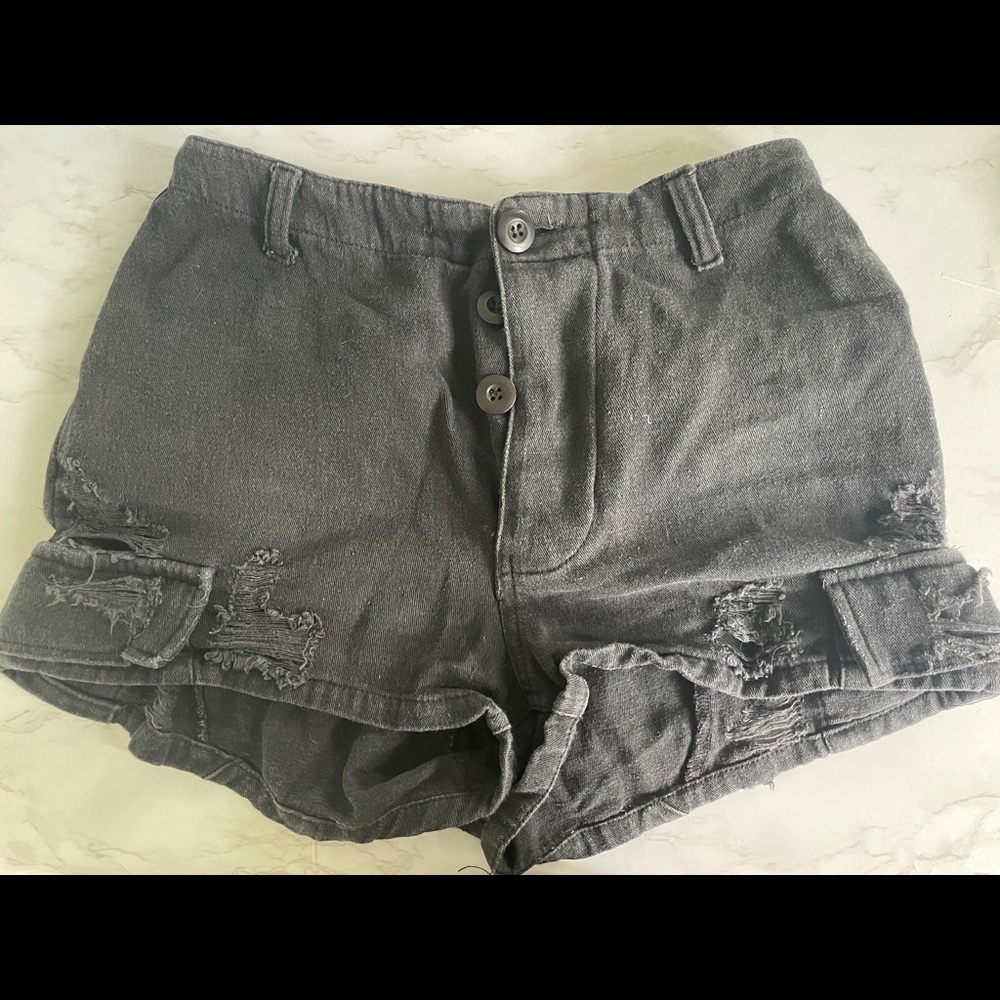 Carmar black ripped shorts